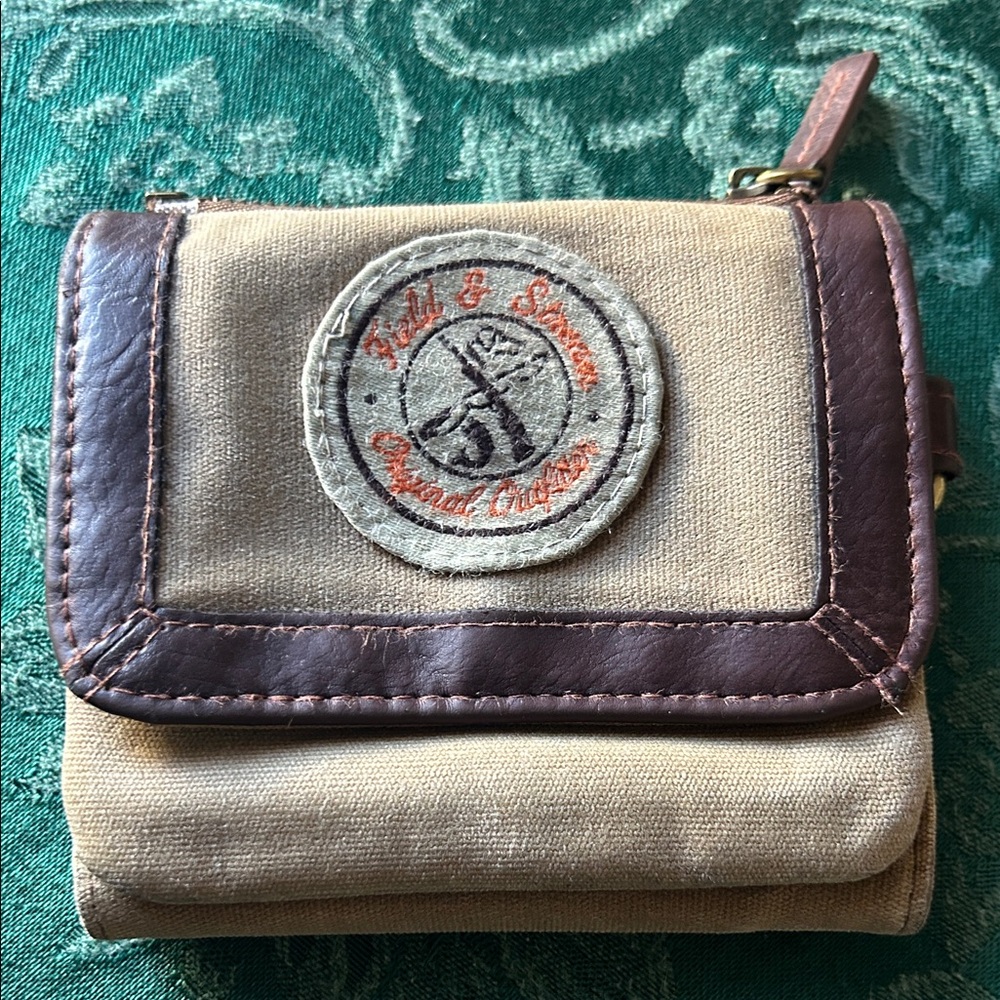Hard to find vintage look Field and Steam Canvas and Leather  combo wallet